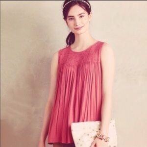 Anthropologie Dolan Left Coast Smocked Swing Tank in Medium